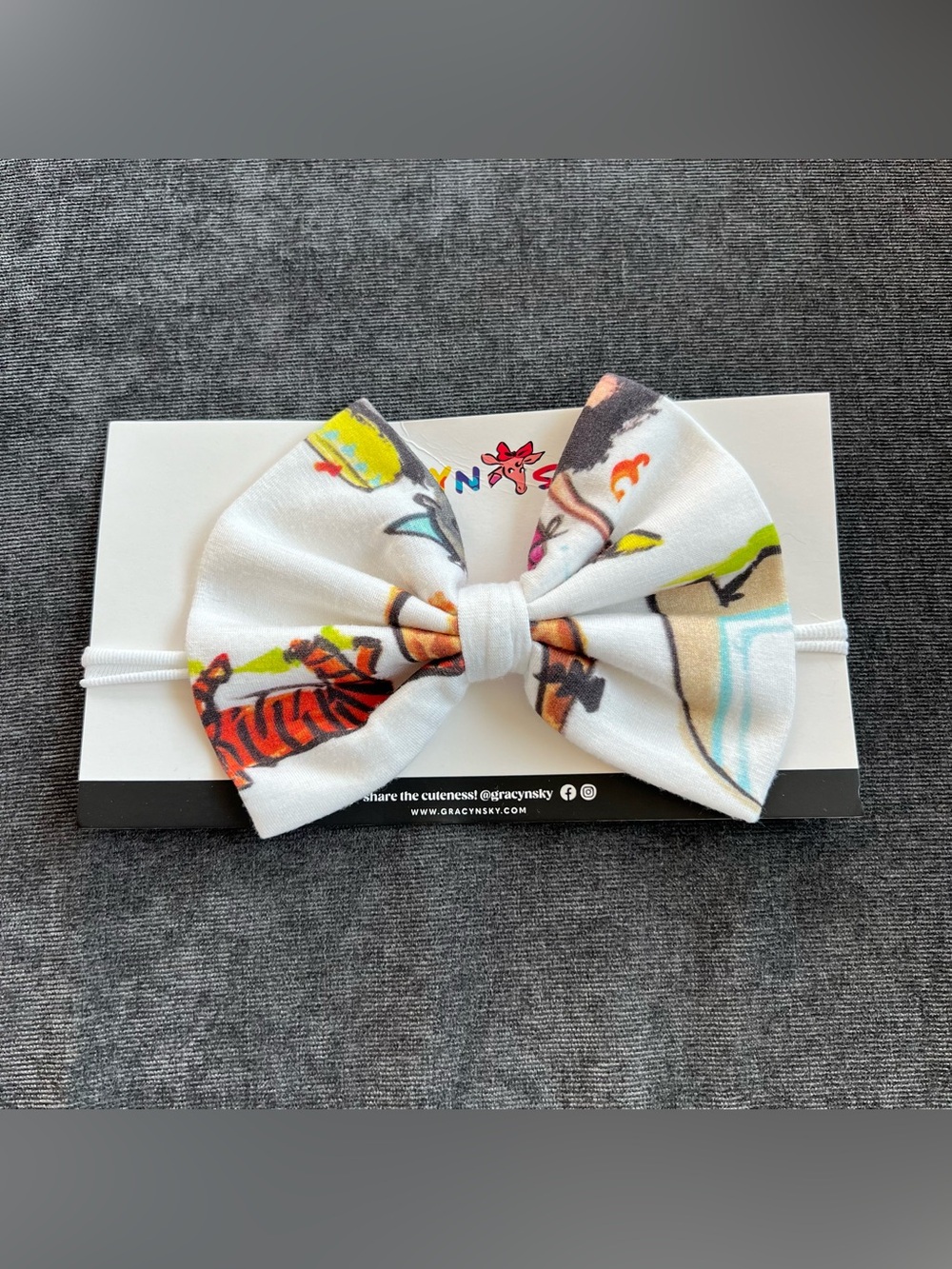 NWT Gracyn Sky Girls Party Animals Headband Bow